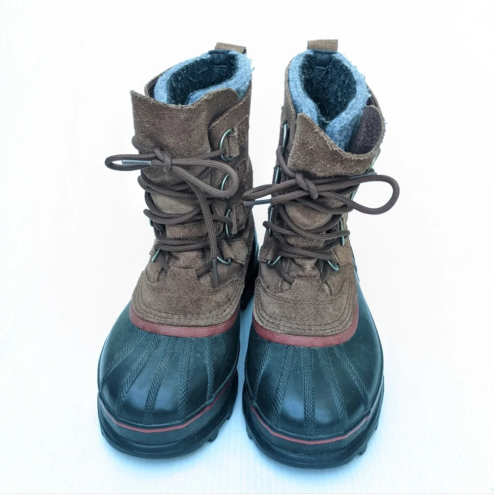 SOREL Sudbury II women's brown leather lace-up insulated winter snow duck boots